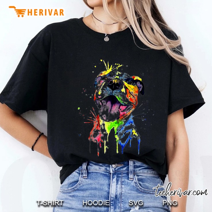 Colorful Pit Bull Terrier Dog Ladies Tee