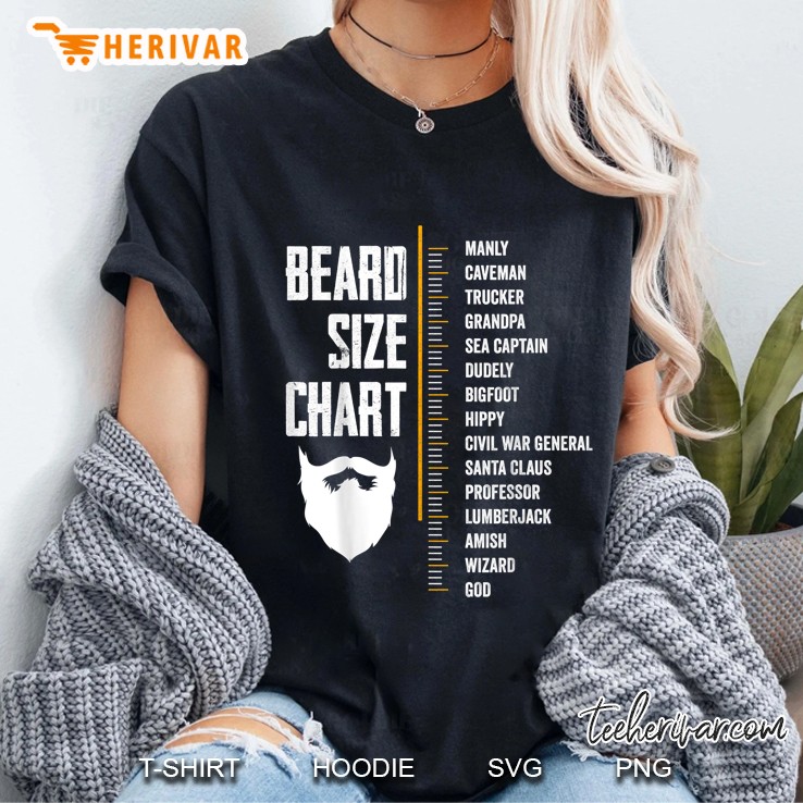 Beard Size Chart Mainly Caveman Trucker Grandpa Sea Captain Dudely Bigfoot Ladies Tee