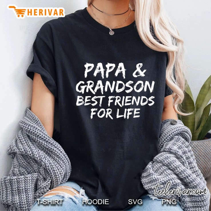 Papa & Grandson Best Friends For Life Version Ladies Tee