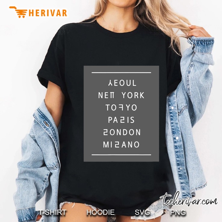 Seoul New York Tokyo Paris London Mirano With Hangeul Ladies Tee