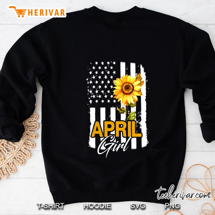 April Girl Sunflower American Flag Version Sweatshirt