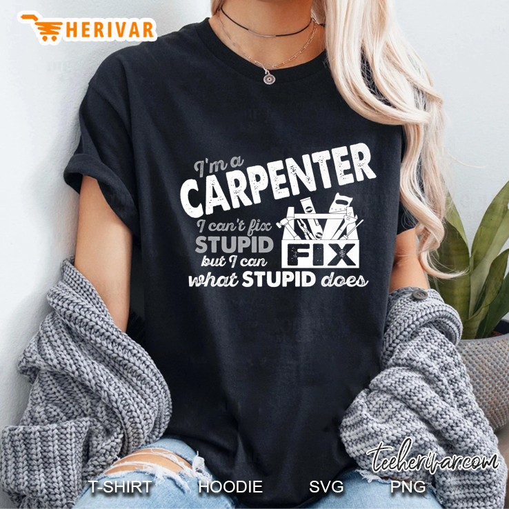 Carpenter I Can Fix What Stupid Does Ladies Tee