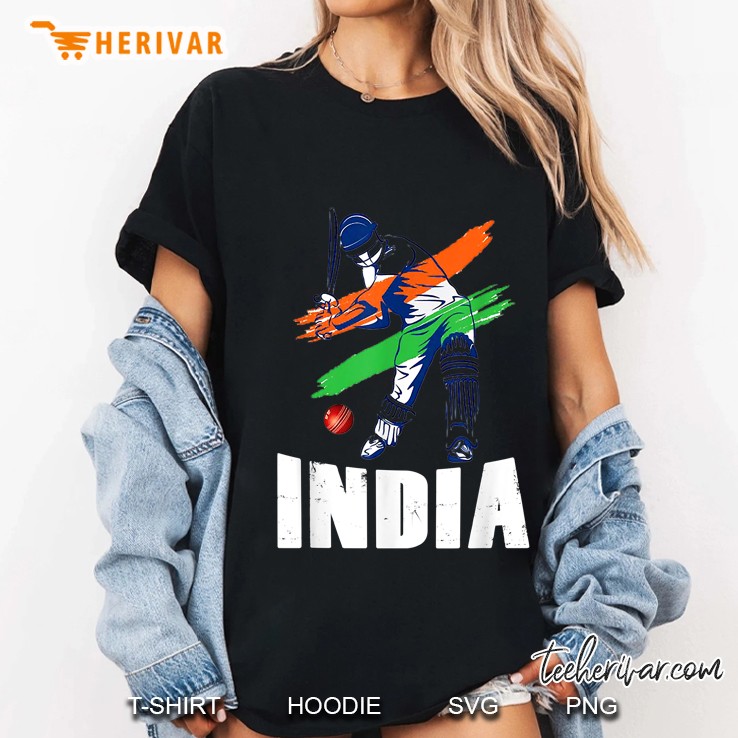 India Flag Indian Cricket Version2 Ladies Tee