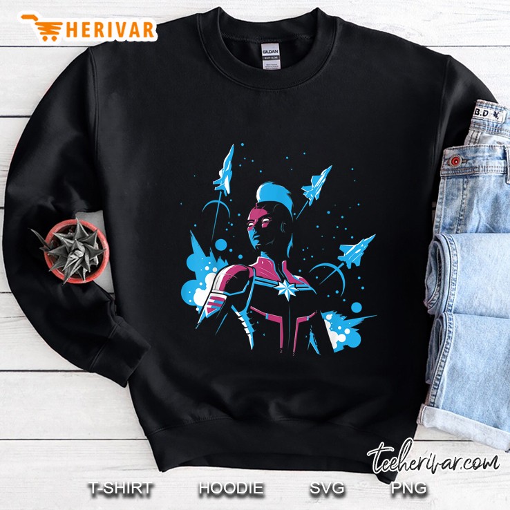 Marvel Captain Marvel Jet Planes And Stars Sweatshirt