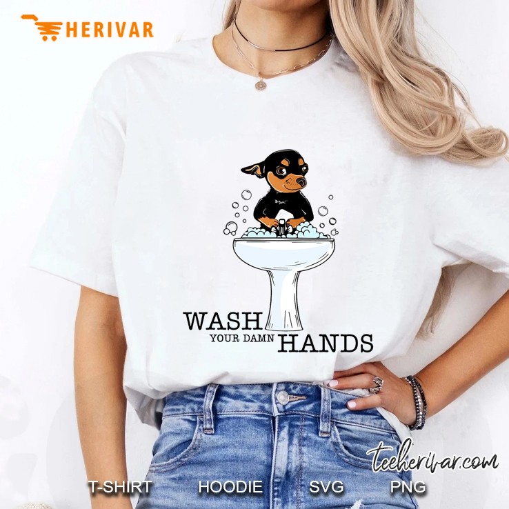 Wash Your Damn Hands Dachshund Version Ladies Tee