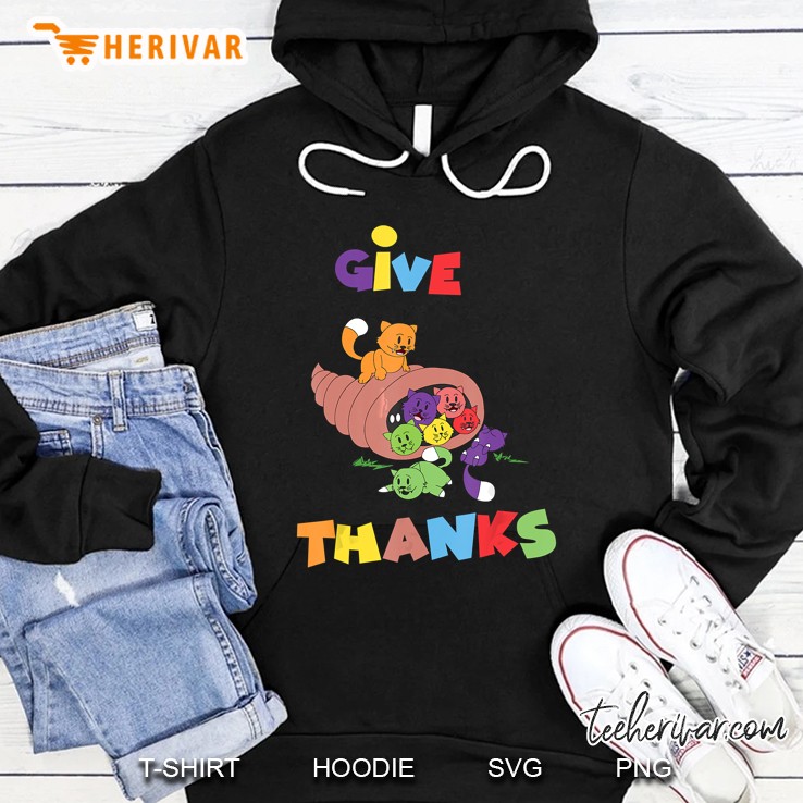 Give Thanks Cats In A Cornucopia Hoodie