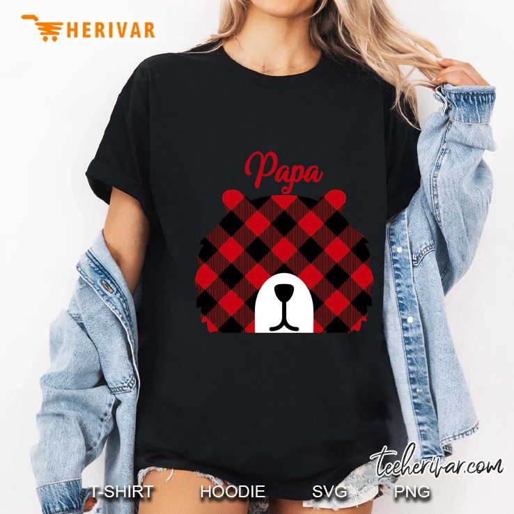 Papa Red Plaid Bear Version Ladies Tee
