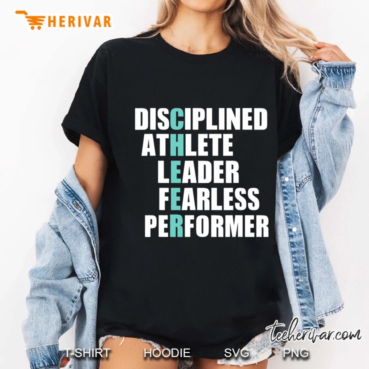 Disciplined Athlete Leader Fearless Performer Cheer Ladies Tee