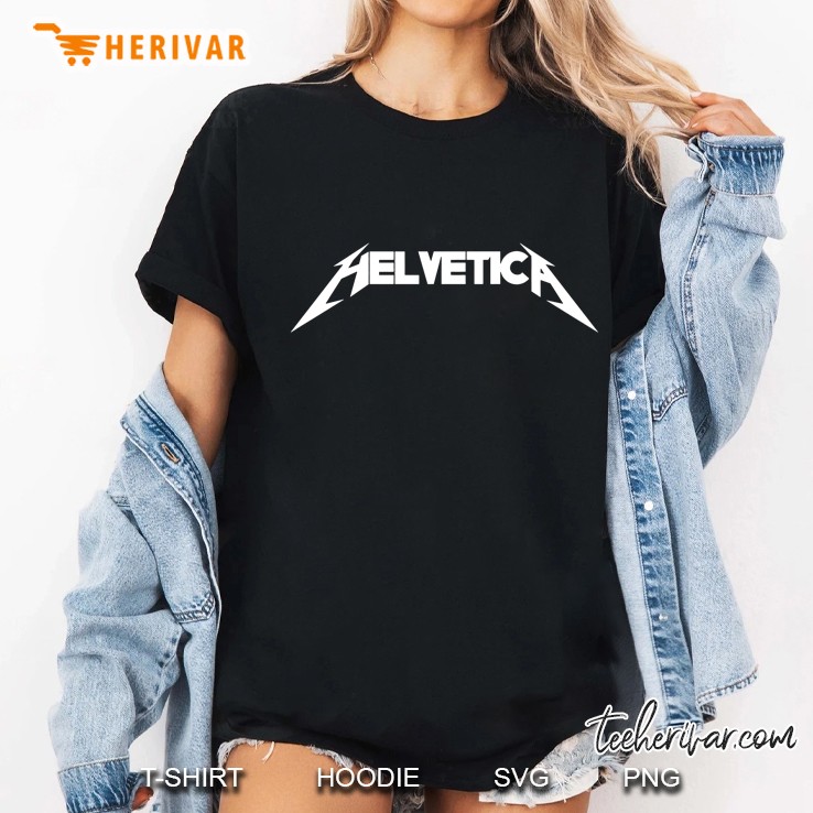 Helvetica Metal Typography Ladies Tee