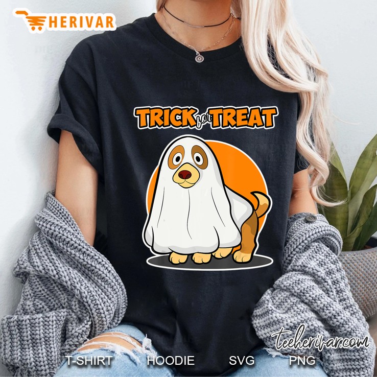 Trick For Treat Dog Ghost Ladies Tee