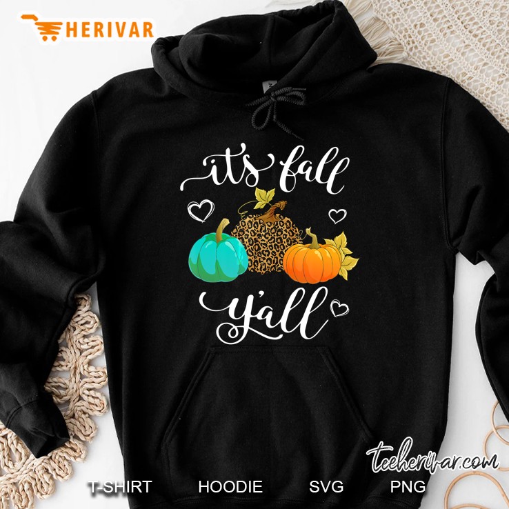Its Fall Yall Leopard Print Pumpkin Rustic Hoodie