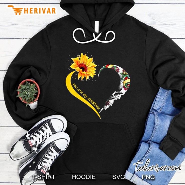 You Are My Sunshine Sugar Skull Sunflower Heart Valentine Hoodie