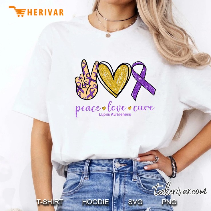 Peace Love Cure Lupus Awareness Ladies Tee