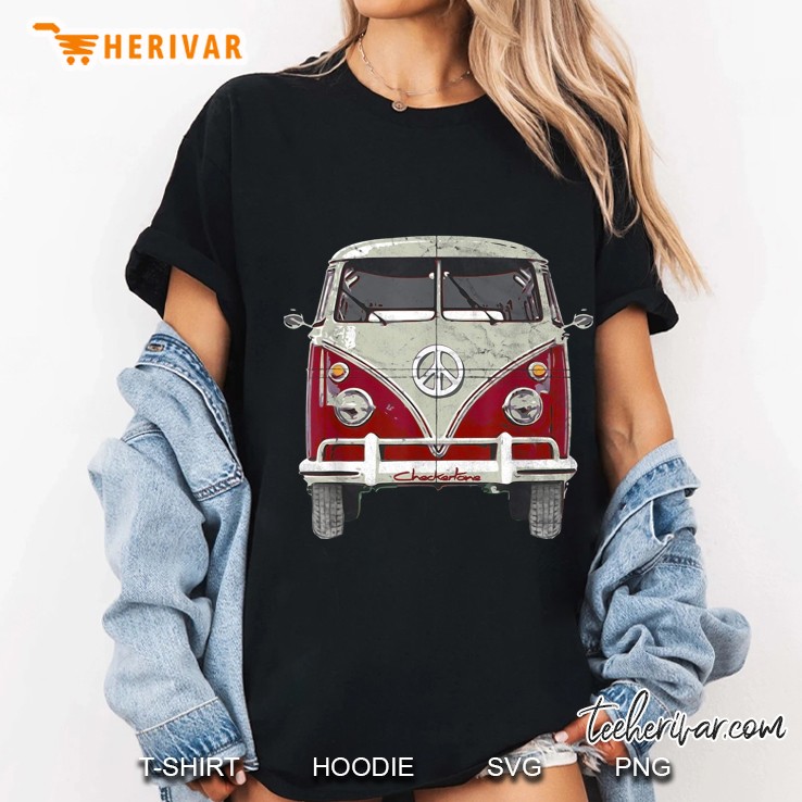 Vintage 1960S Hippie Red Micro Bus Van Ladies Tee