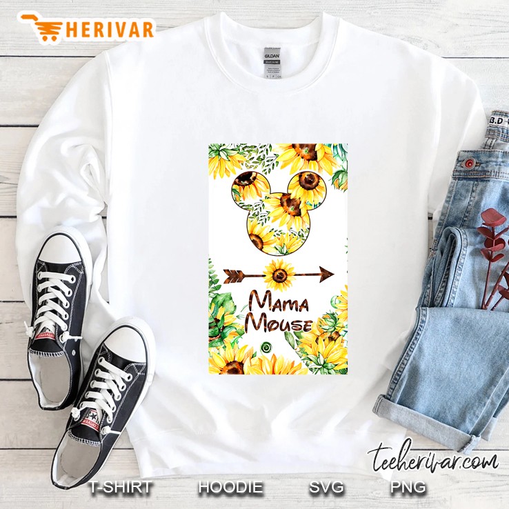 Mama Mouse Mickey Mouse Head Sunflower Version Sweatshirt
