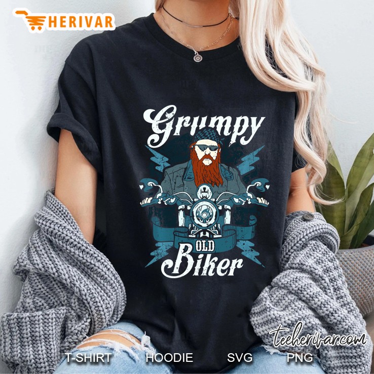 Grumpy Old Biker Beard Motorcycle Rider Version Ladies Tee