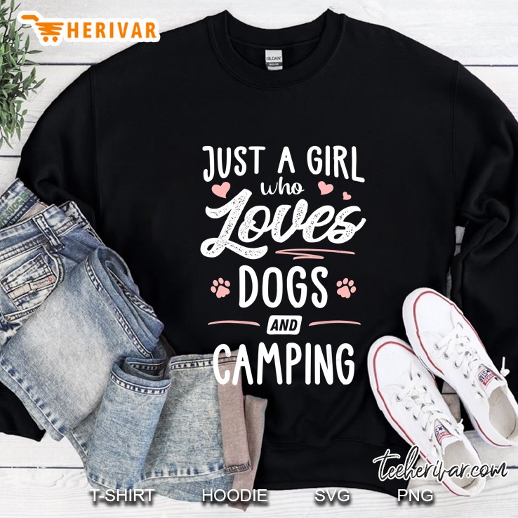Just A Girl Who Loves Dogs And Camping Sweatshirt