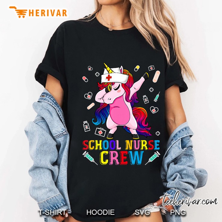 School Nurse Crew Unicorn Ladies Tee