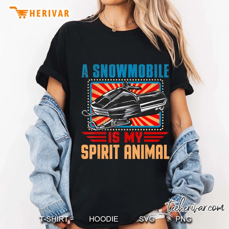 Snowmobiling Is My Spirit Animal Version2 Ladies Tee