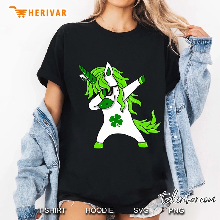 St Patricks Day Lepricorn Dabbing Green Unicorn Version Ladies Tee