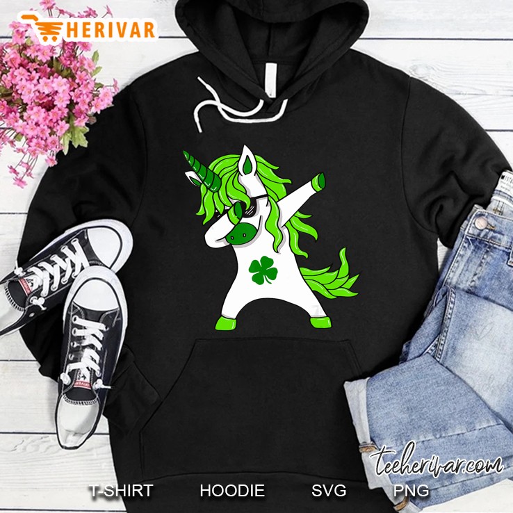 St Patricks Day Lepricorn Dabbing Green Unicorn Version Hoodie