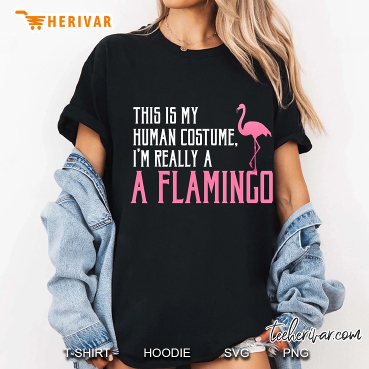 This Is My Human Costume Im Really Flamingo Version2 Ladies Tee