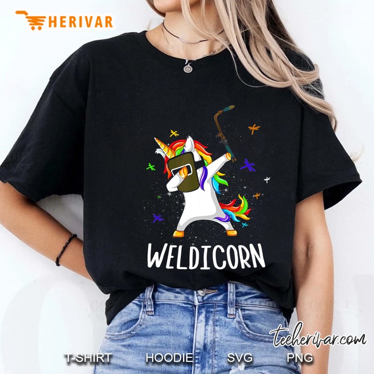 Weldicorn Welder Unicorn Dabbing Ladies Tee
