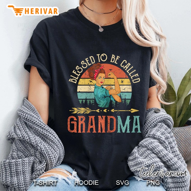 Blessed To Be Called Grandma Vintage Version Ladies Tee