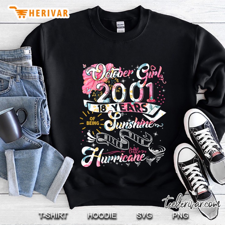 Classic 18Th Birthday 18 Years Old Vintage October 2001 Sweatshirt