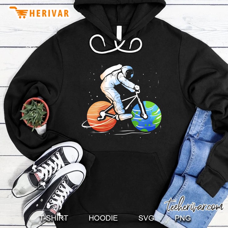 Astronaut In Space Bike Tour Cycling Lover Bicycle Rider Hoodie