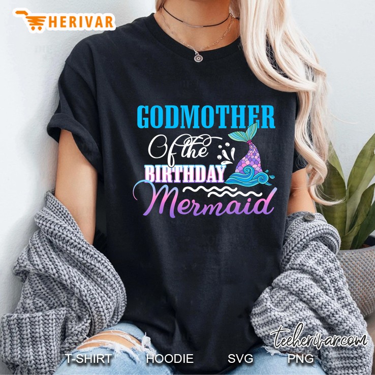 Godmother Of The Birthday Mermaid Ladies Tee
