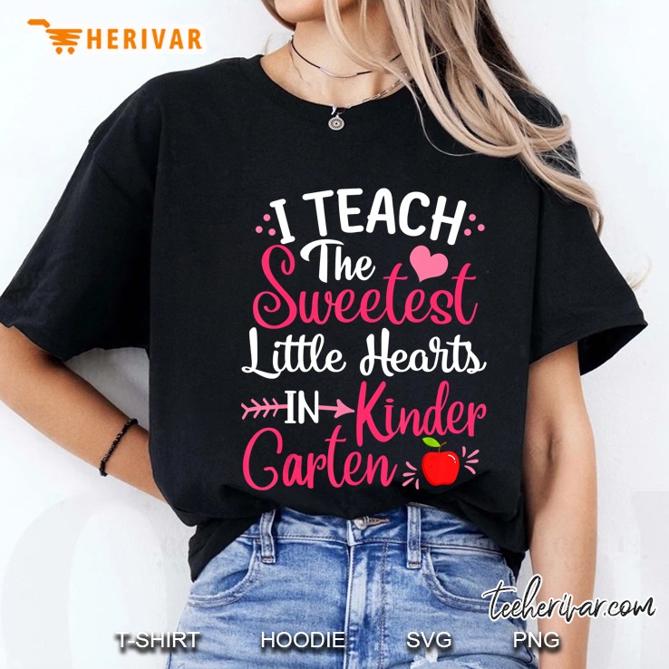 I Teach Sweetest Little Hearts In Kindergarten Version2 Ladies Tee