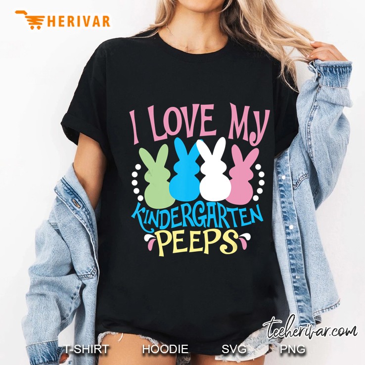 I Love My Kindergarten Peeps Easter Day Ladies Tee