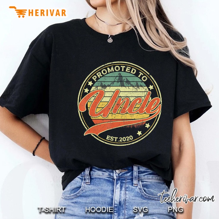 Vintage Promoted To Uncle Est 2020 Pregnancy Announcement Ladies Tee
