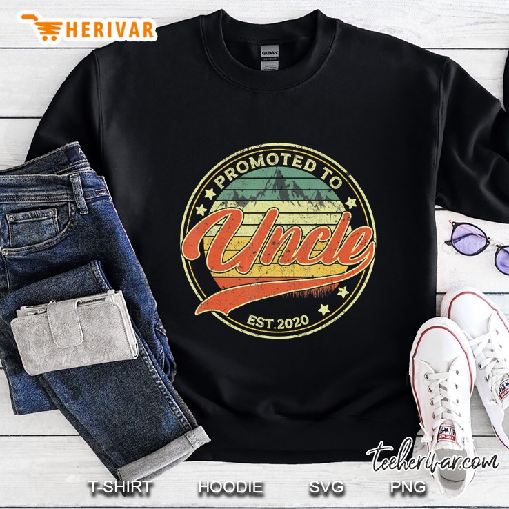 Vintage Promoted To Uncle Est 2020 Pregnancy Announcement Sweatshirt
