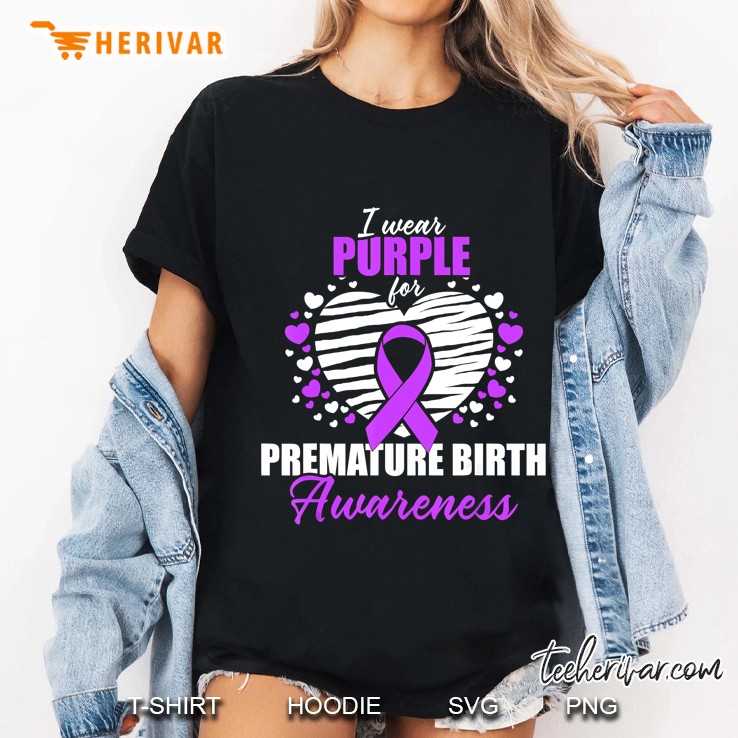 I Wear Purple For Premature Birth Awareness Ladies Tee