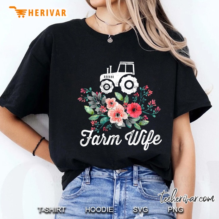 Farm Wife Farmers Wife Tractor Floral Version Ladies Tee