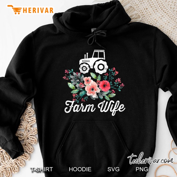 Farm Wife Farmers Wife Tractor Floral Version Hoodie