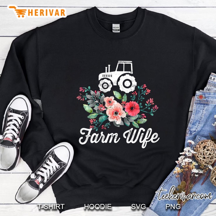 Farm Wife Farmers Wife Tractor Floral Version Sweatshirt