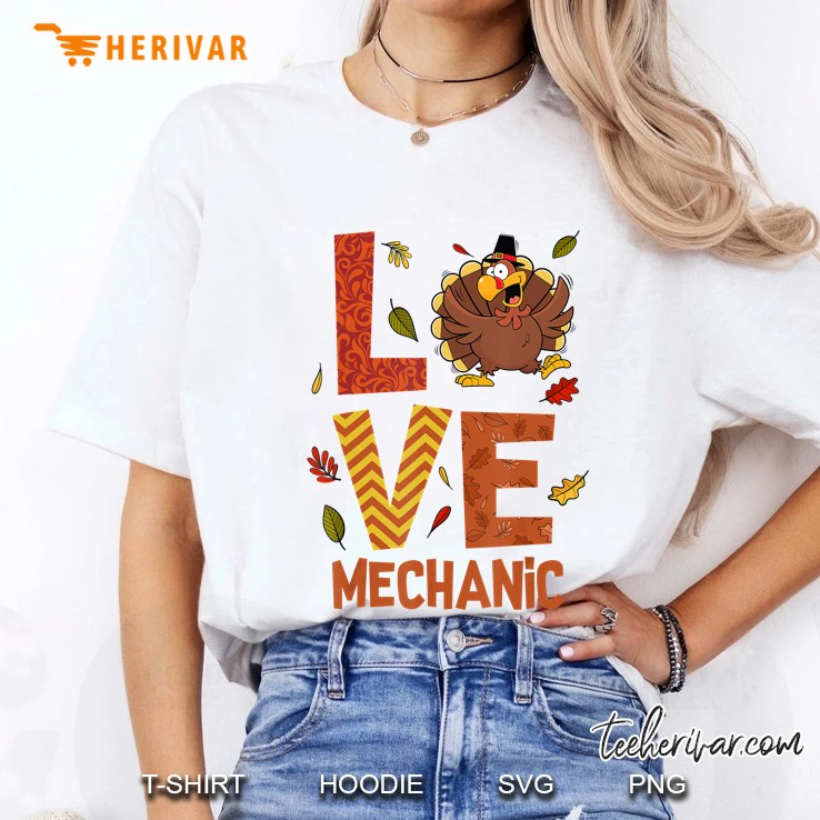 Love Mechanic Turkey Costume Fall Autumn Thanksgiving Ladies Tee