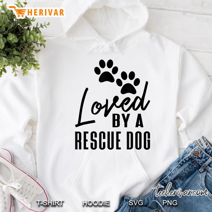 Loved By A Rescue Dog Black Print Pet Adoption Hoodie