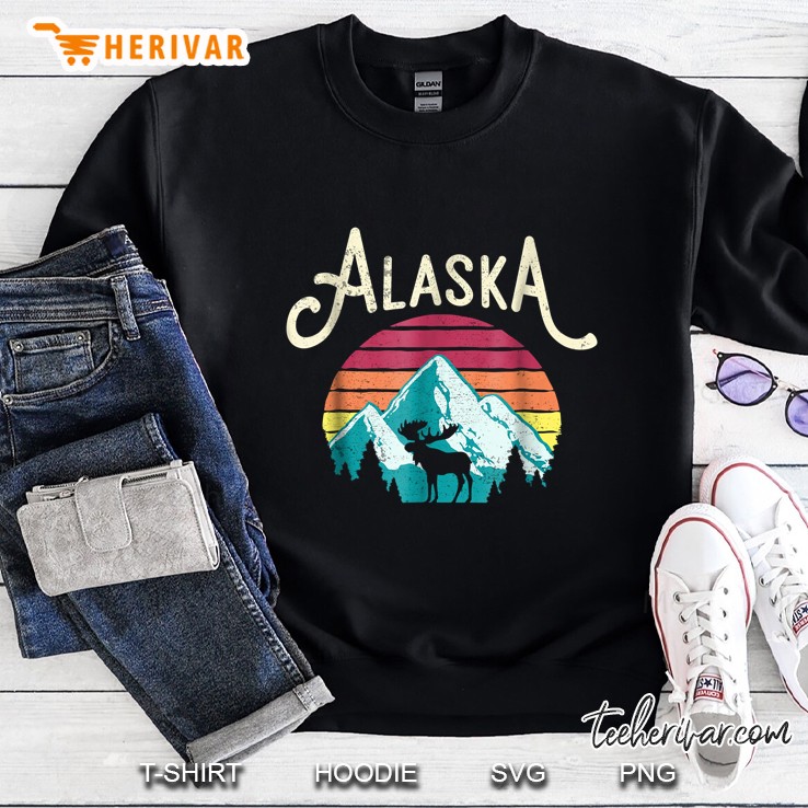 Alaska Ak Juneau Mountains Wildlife Moose Sweatshirt