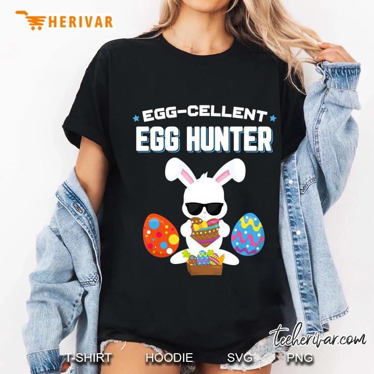 Egg-Cellent Egg Hunter Bunny Version Ladies Tee