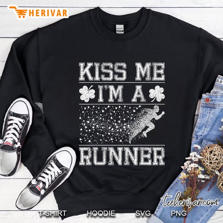 Kiss Me I Am A Runner Shamrock Version2 Sweatshirt