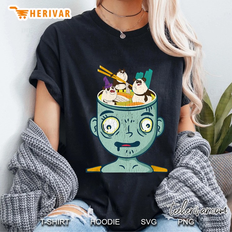 Ramen Noodles Soup Kawaii Anime Panda Zombie Ladies Tee