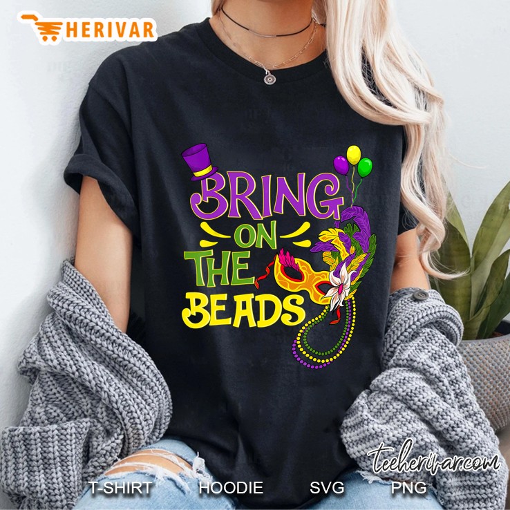 Bring On The Beads Mardi Gras Ladies Tee