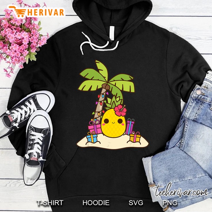 Mele Kalikimaka Christmas Hawaiian Xmas Pineapple Lights Hoodie