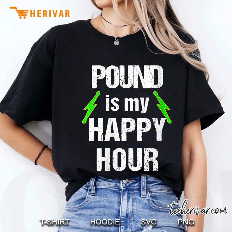 Pound Is My Happy Hour Lightning Bolts Ladies Tee