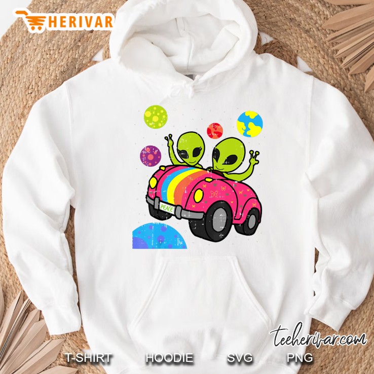 Hippie Alien Space Roadtrip Car Peace Area-51 Hoodie