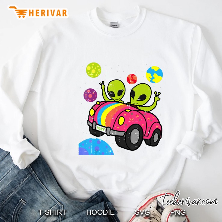 Hippie Alien Space Roadtrip Car Peace Area-51 Sweatshirt